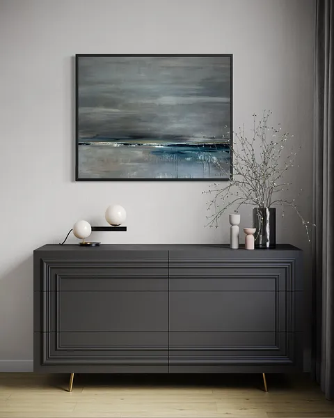 Image of Where it is quiet N.7 by Aliona Koroliova, size: 80x100, made of mixed media on canvas, ARTWORKS  medium, from Kyiv, part of the Where it is quiet  series, priced at €900 Photo 3 of 6.