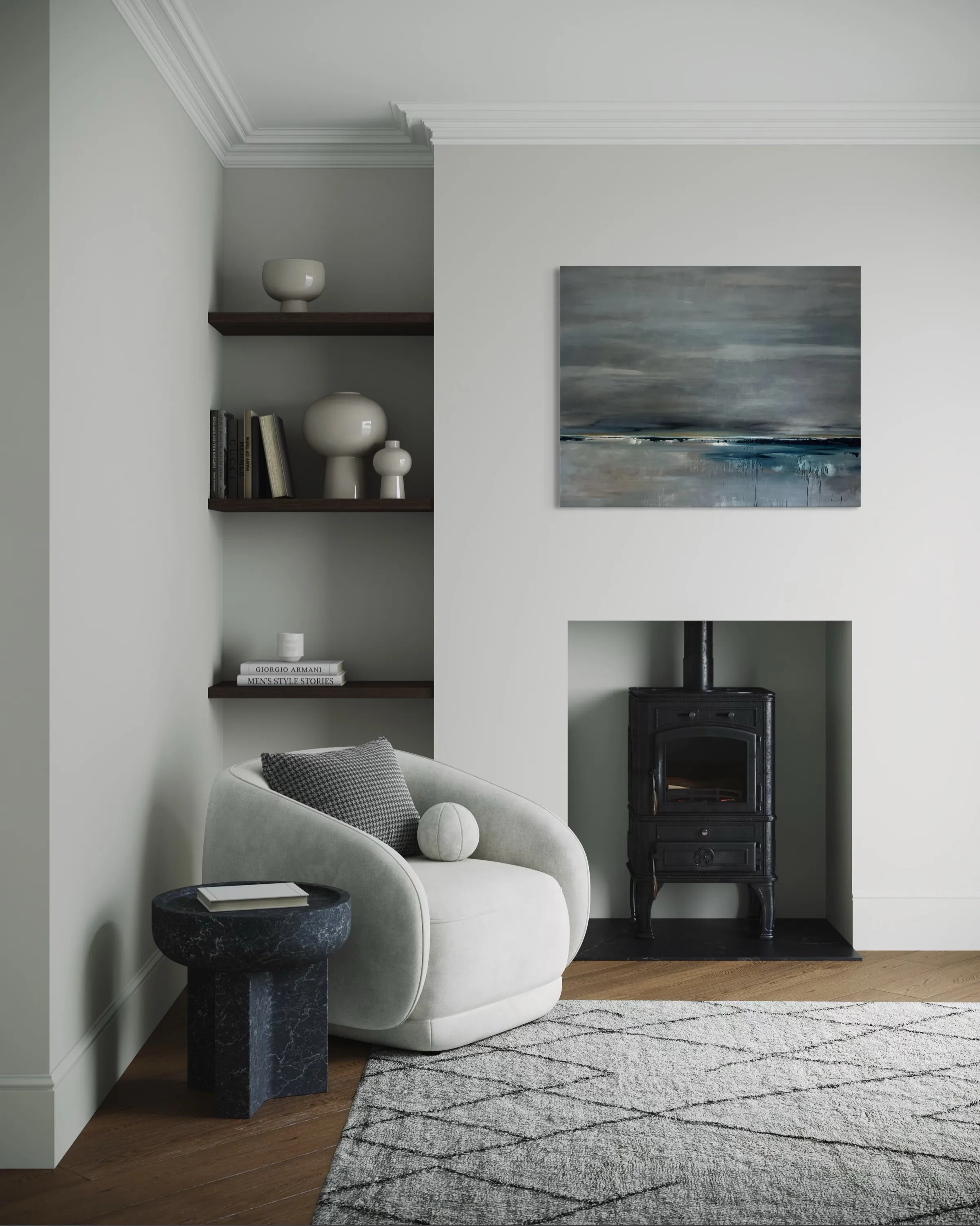 Image of Where it is quiet N.7 by Aliona Koroliova, size: 80x100, made of mixed media on canvas, Painting medium, from Kyiv, part of the Where it is quiet  series, priced at €900 (≈ 46,377 грн) Photo 4 of 6.