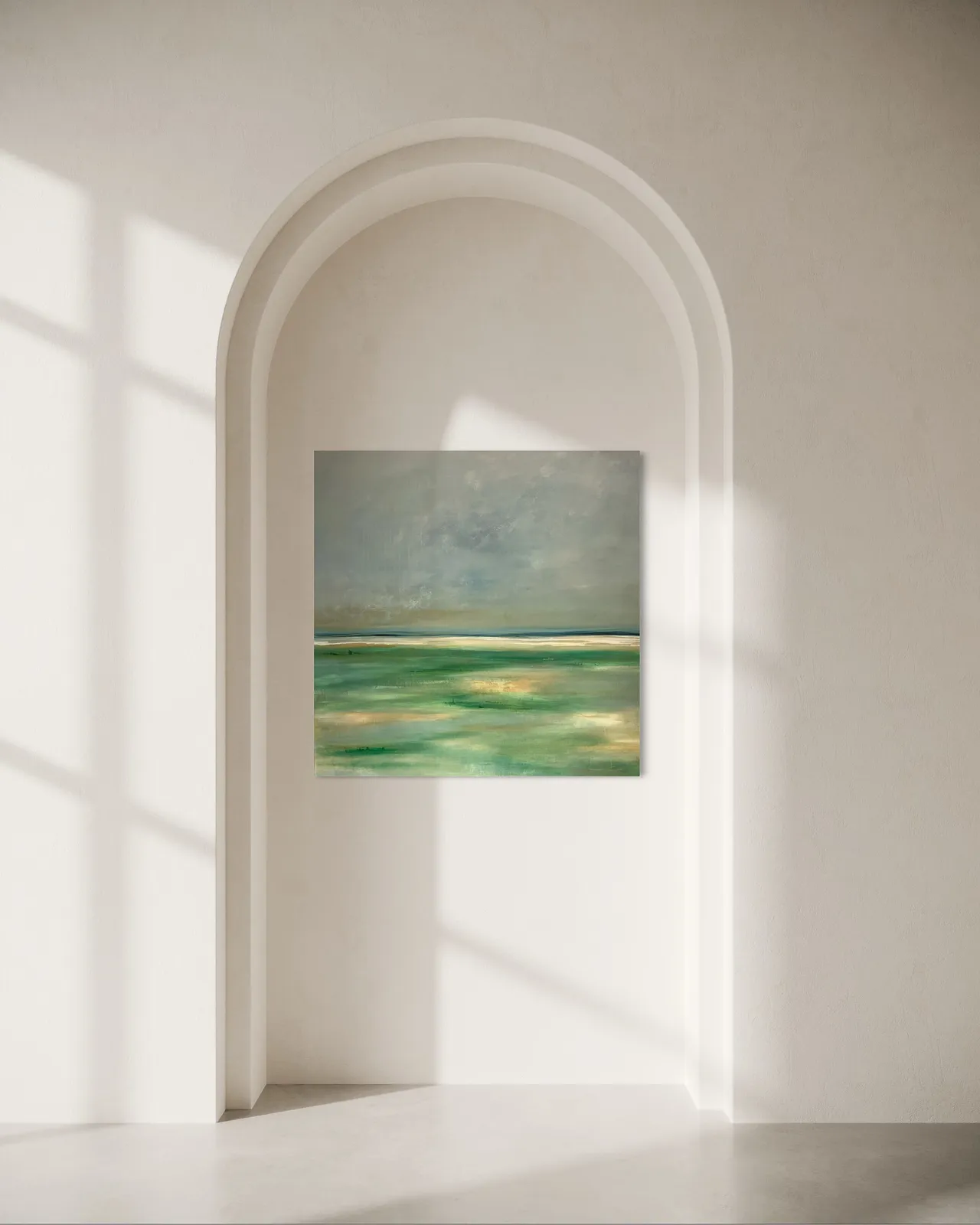Image of Where it is quiet No.5 by Aliona Koroliova, size: 90x90, made of canvas/acrylic/oil, ARTWORKS  medium, from Kyiv, part of the Where it is quiet  series, priced at €900 (≈ 46,863 грн) Photo 3 of 5.